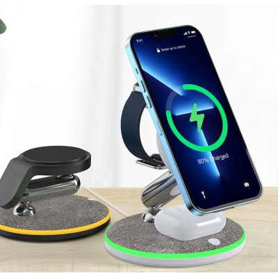 15w Fast Wireless Charger 3 in 1 Foldable Magnet Wireless Stand