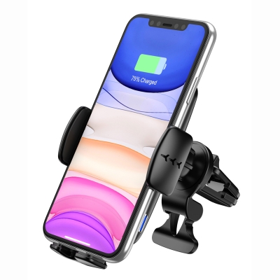 15W Qi Fast Wireless Phone Charging Automatic Clamping Holder Car Mount Charger